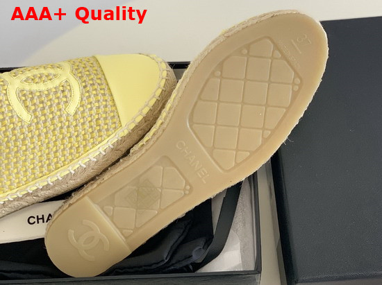 Chanel Espadrilles Mesh Lambskin Yellow G37482 Replica