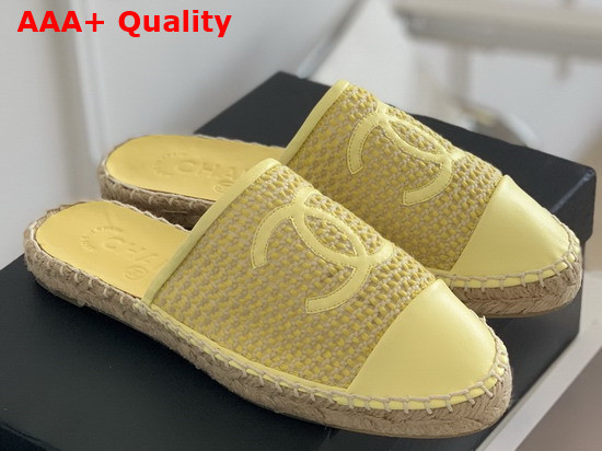 Chanel Espadrilles Mesh Lambskin Yellow G37482 Replica