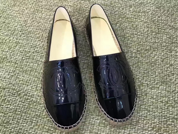 Chanel Espadrilles Patent Leather Black For Sale