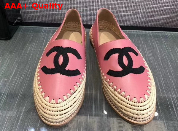 Chanel Espadrilles Pink Lambskin and Grosgrain Replica