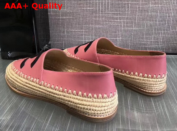 Chanel Espadrilles Pink Lambskin and Grosgrain Replica