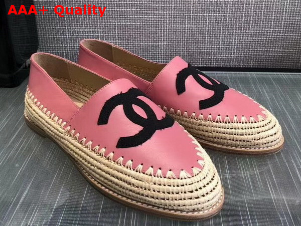 Chanel Espadrilles Pink Lambskin and Grosgrain Replica