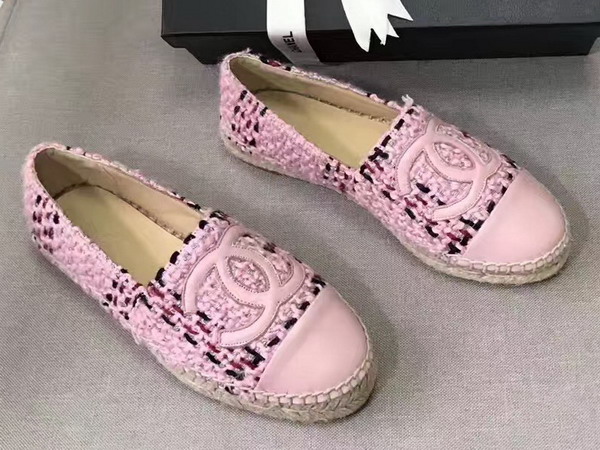 Chanel Espadrilles Pink Lambskin and Tweed For Sale