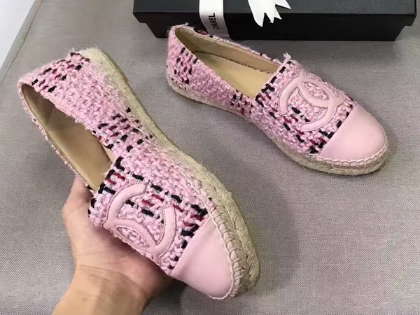 Chanel Espadrilles Pink Lambskin and Tweed For Sale