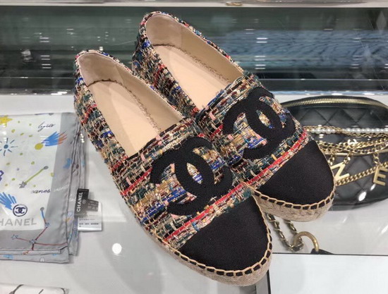 Chanel Espadrilles Tweed and Grosgrain Multicolor and Black G29762