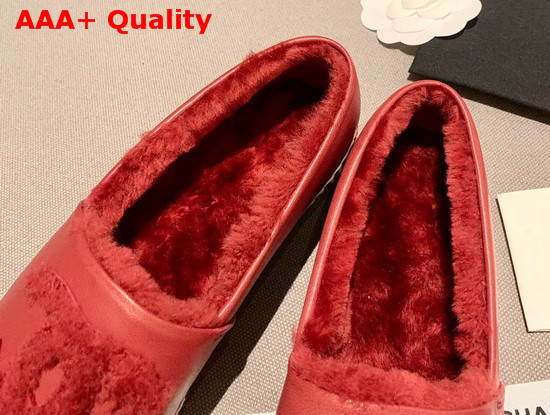 Chanel Espadrilles in Red Lambskin with Shearling Lining Replica