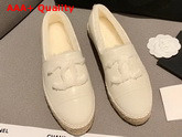 Chanel Espadrilles in White Lambskin with Shearling Lining Replica