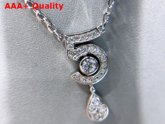 Chanel Eternal N5 Necklace 18K White Gold Diamonds Ref J11991 Replica