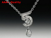 Chanel Eternal N5 Necklace 18K White Gold Diamonds Ref J11991 Replica