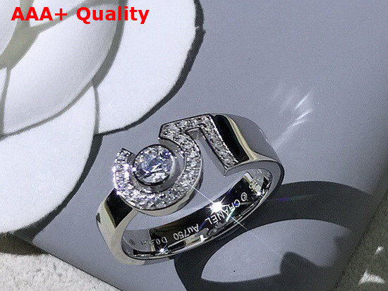 Chanel Eternal N5 Ring 18K White Gold Diamonds Ref J12002 Replica