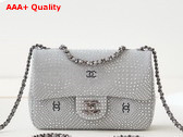 Chanel Evening Bag Denim Strass and Silver Tone Metal Blue and Silver Ref AS4297 Replica