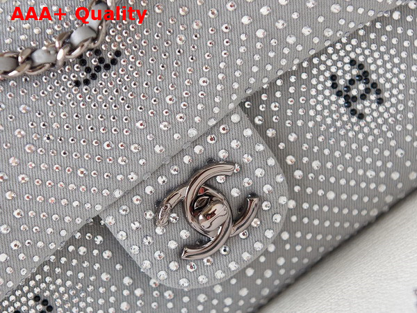 Chanel Evening Bag Denim Strass and Silver Tone Metal Blue and Silver Ref AS4297 Replica