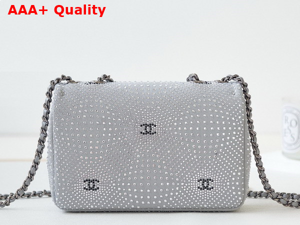 Chanel Evening Bag Denim Strass and Silver Tone Metal Blue and Silver Ref AS4297 Replica