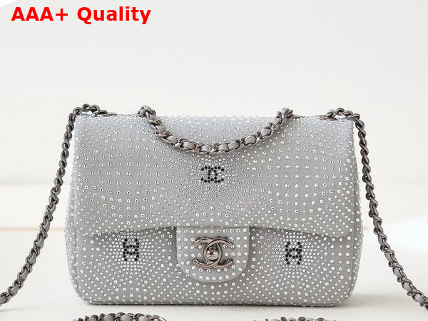 Chanel Evening Bag Denim Strass and Silver Tone Metal Blue and Silver Ref AS4297 Replica