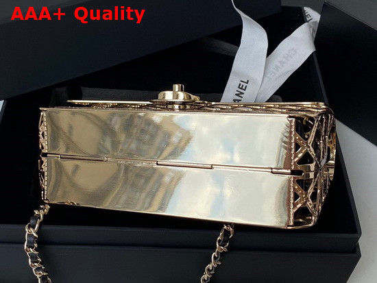 Chanel Evening Bag Gold Tone Metal Lambskin Gold and Black AS2514 Replica