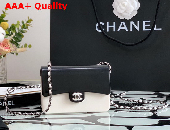 Chanel Evening Bag Plexi Black Metal Black and White AS2513 Replica