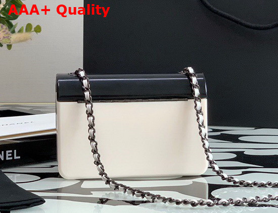 Chanel Evening Bag Plexi Black Metal Black and White AS2513 Replica