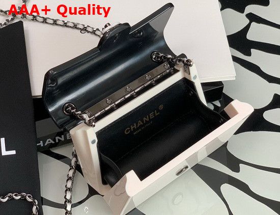 Chanel Evening Bag Plexi Black Metal Black and White AS2513 Replica