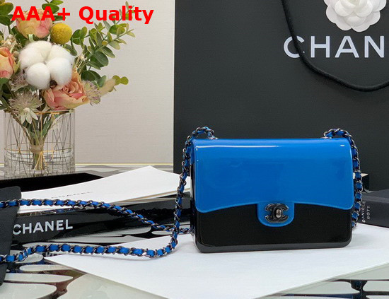 Chanel Evening Bag Plexi Black Metal Blue and Black AS2513 Replica