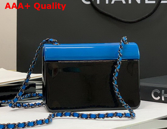 Chanel Evening Bag Plexi Black Metal Blue and Black AS2513 Replica