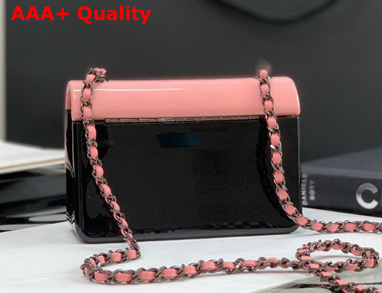 Chanel Evening Bag Plexi Black Metal Pink and Black AS2513 Replica