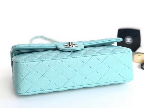 Chanel Flap Bag Light Blue Grained Calfskin