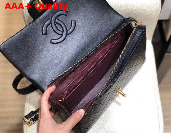 Chanel Flap Backpack in Black Lambskin Replica