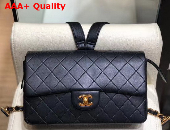 Chanel Flap Backpack in Black Lambskin Replica