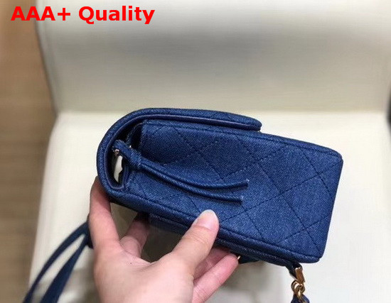 Chanel Flap Backpack in Blue Denim Replica