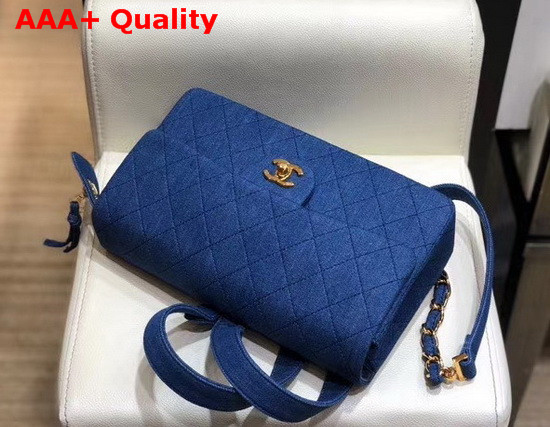 Chanel Flap Backpack in Blue Denim Replica