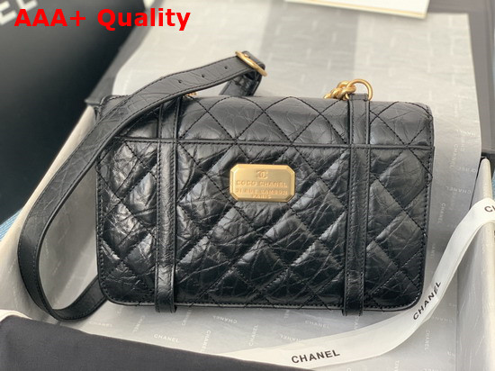 Chanel Flap Bag Aged Calfskin Gold Tone Metal Black Ref AS2696 Replica