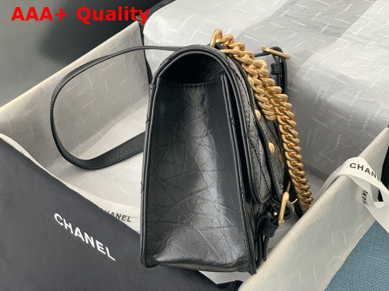 Chanel Flap Bag Aged Calfskin Gold Tone Metal Black Ref AS2696 Replica