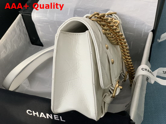 Chanel Flap Bag Aged Calfskin Gold Tone Metal White Ref AS2696 Replica