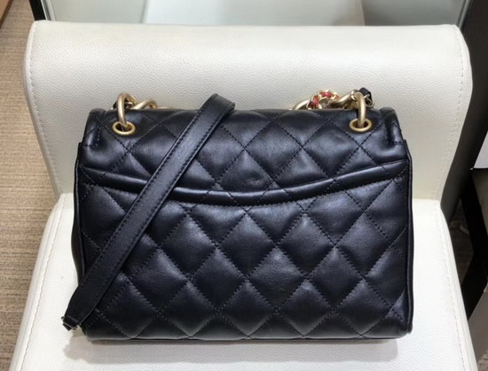 Chanel Flap Bag Black Lambskin and Gold Tone Metal AS0936