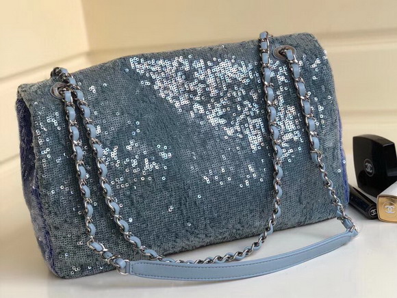 Chanel Flap Bag Blue Sequins