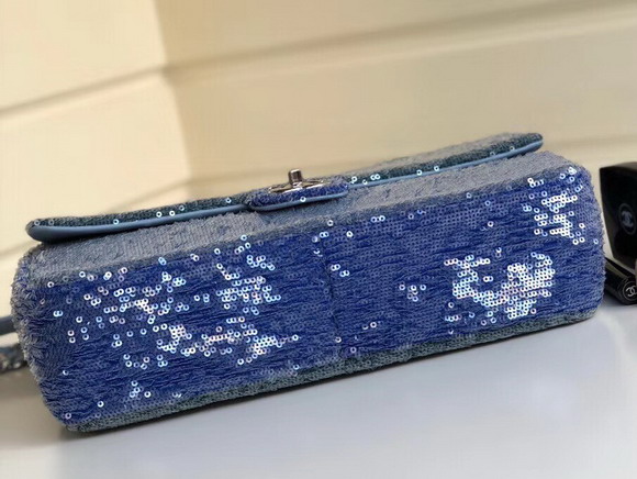 Chanel Flap Bag Blue Sequins