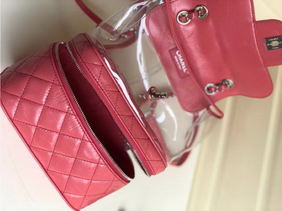 Chanel Flap Bag Crumpled Calfskin and PVC Pink