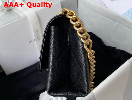 Chanel Flap Bag Grained Calfskin Gold Tone Metal Black Ref AS2764 Replica