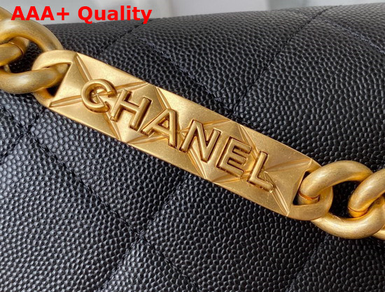 Chanel Flap Bag Grained Calfskin Gold Tone Metal Black Ref AS2764 Replica