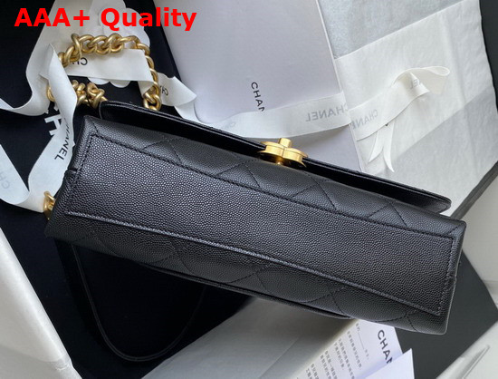 Chanel Flap Bag Grained Calfskin Gold Tone Metal Black Ref AS2764 Replica