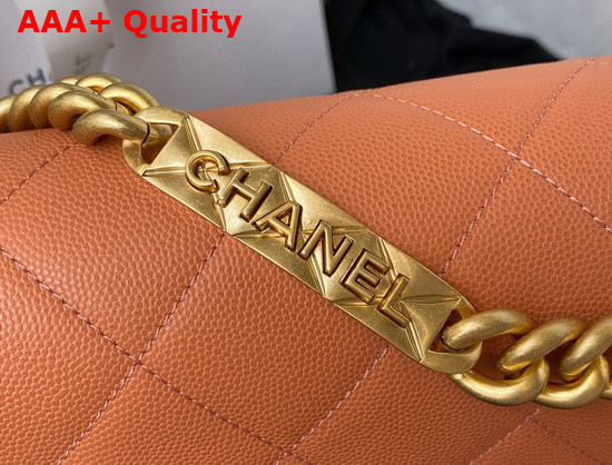 Chanel Flap Bag Grained Calfskin Gold Tone Metal Brown Ref AS2764 Replica