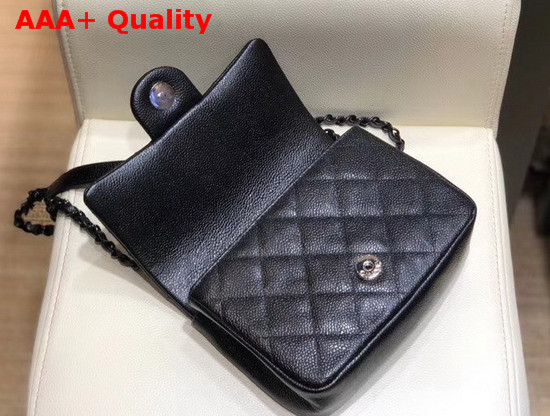 Chanel Flap Bag Grained Calfskin and Lacequered Metal Black AS1784 Replica