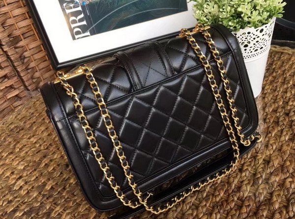 Chanel Flap Bag Lambskin Black Gold Hardware for Sale