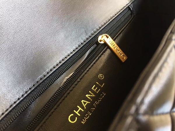 Chanel Flap Bag Lambskin Black Gold Hardware for Sale