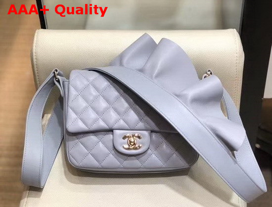 Chanel Flap Bag Lambskin Calfskin and Gold Tone Metal Light Grey AS1737 Replica