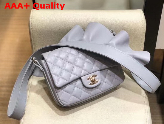 Chanel Flap Bag Lambskin Calfskin and Gold Tone Metal Light Grey AS1737 Replica