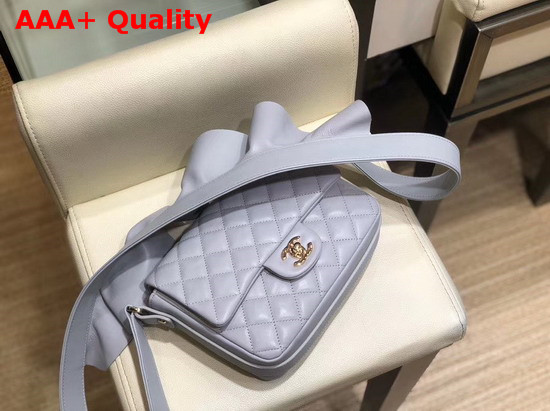 Chanel Flap Bag Lambskin Calfskin and Gold Tone Metal Light Grey AS1737 Replica