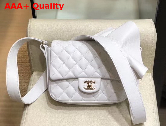 Chanel Flap Bag Lambskin Calfskin and Gold Tone Metal White AS1737 Replica