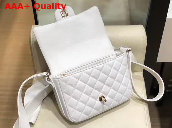 Chanel Flap Bag Lambskin Calfskin and Gold Tone Metal White AS1737 Replica