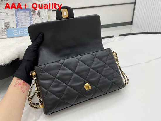 Chanel Flap Bag Lambskin Gold Metal Black Ref AS2563 Replica